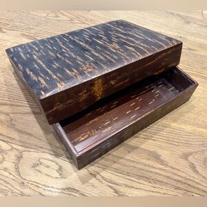 Japanese Akita CHERRY WOOD box with cover